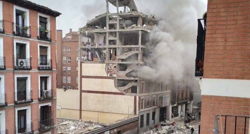 Madrid: una fuerte explosión destruyó un edificio