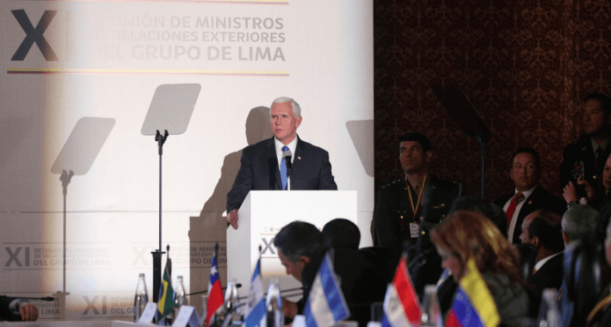Pence pide reconocer a Guaidó como presidente 