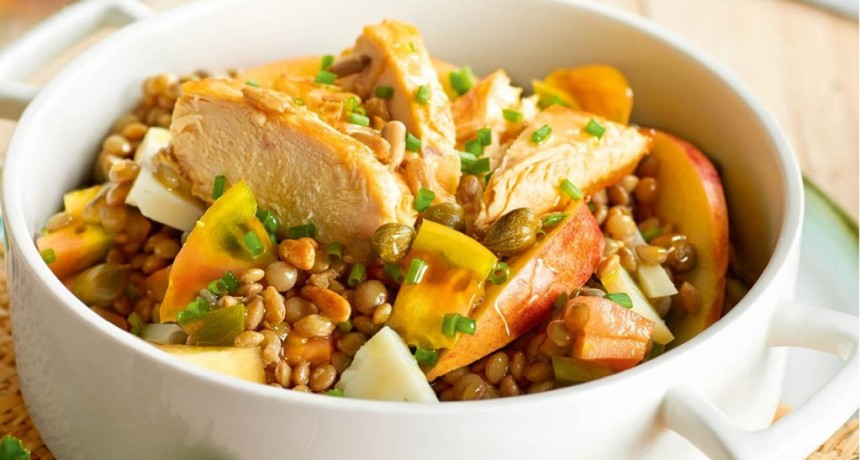 Ensalada de pollo con lenteja