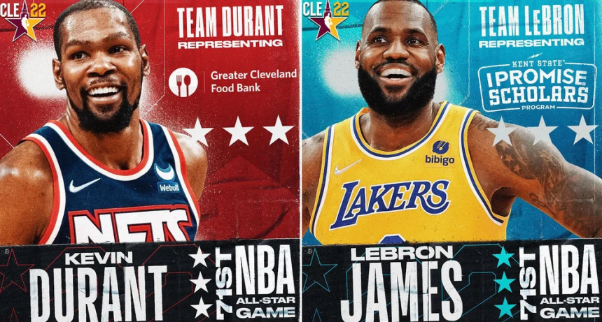 Team Lebron se medirá al Team Durant en el All Star Game 2022