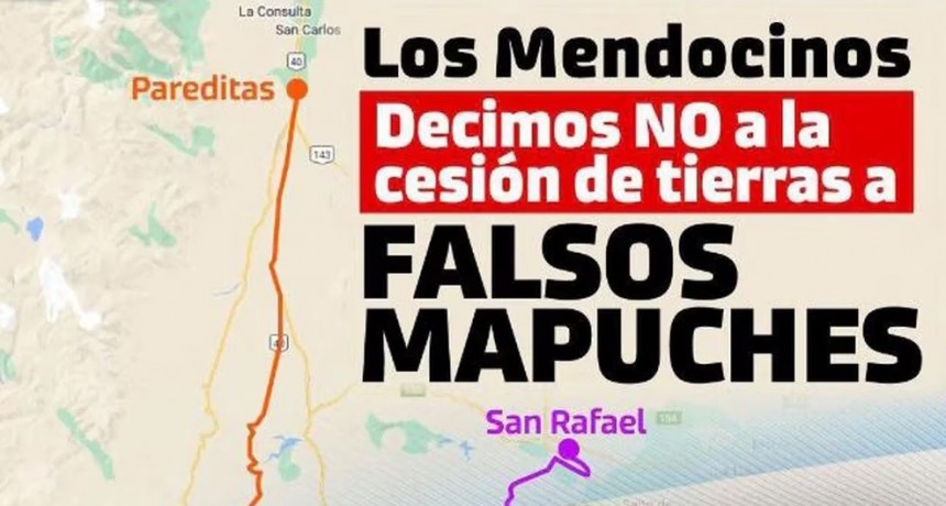 Mendoza marcharán para repudiar la entrega de 25 mil hectáreas a comunidades mapuches