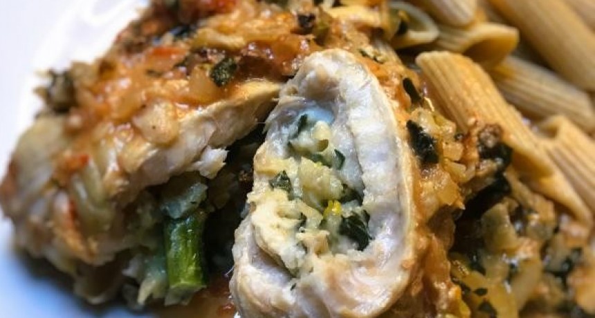 Merluza rellena de espinaca 