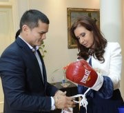 Marcos Maidana con la Presidenta