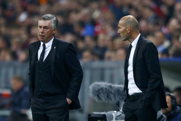 Ancelotti junto a Diego "Cholo" Simeone en el Real Madrid