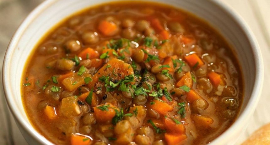 Estofado de lenteja con puerro y  zanahorias