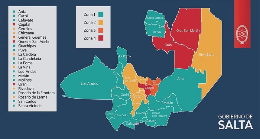 Nueva zonificación para los departamentos San Martín, Orán y Capital