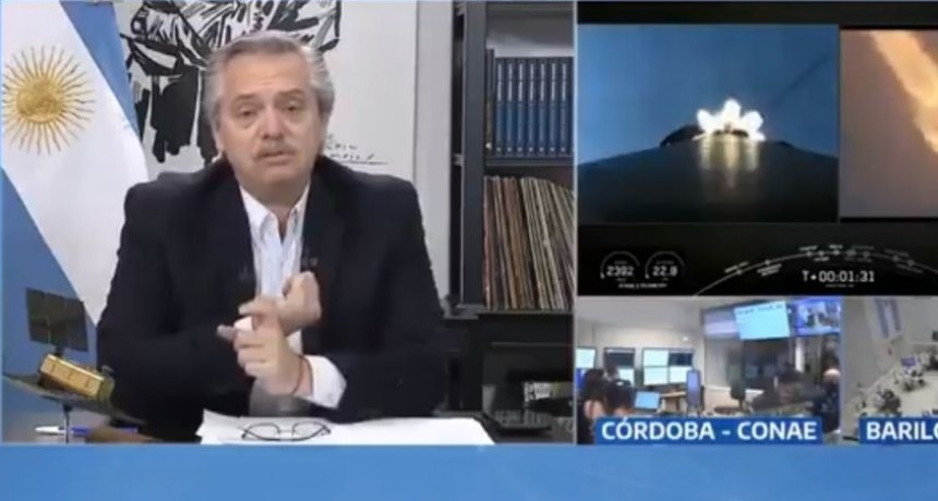  Alberto Fernández destacó el lanzamiento del satélite Saocom 1B