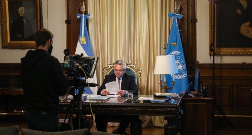 Alberto Fernández hablo ante la Asamblea General de las Naciones Unidas