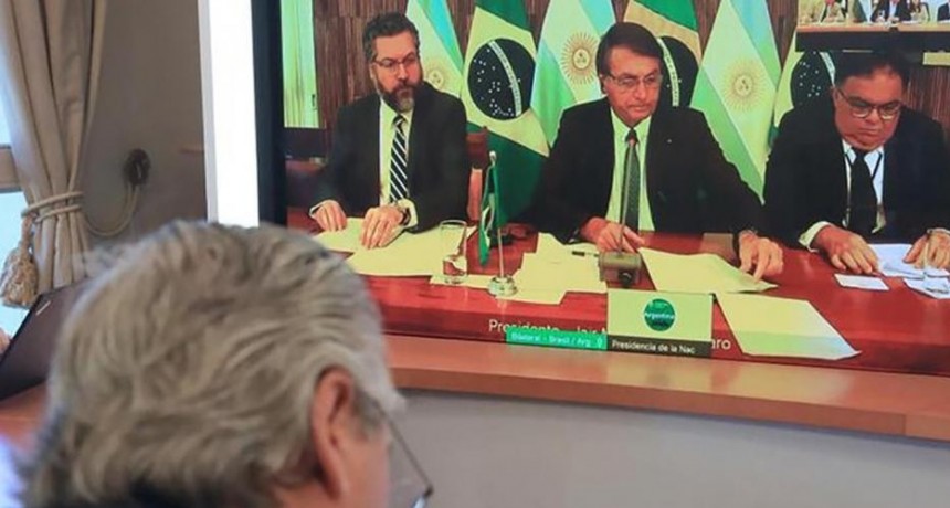 Alberto Fernández y Jair Bolsonaro en su primer encuentro bilateral