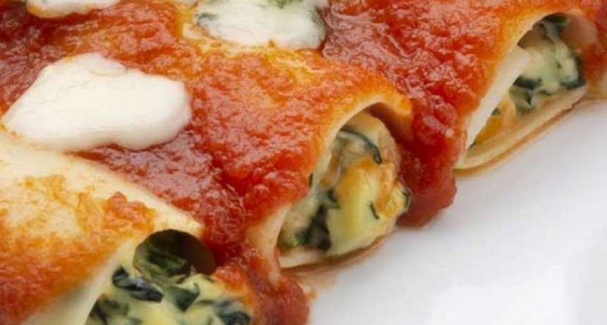 Canelones de espinaca y ricota