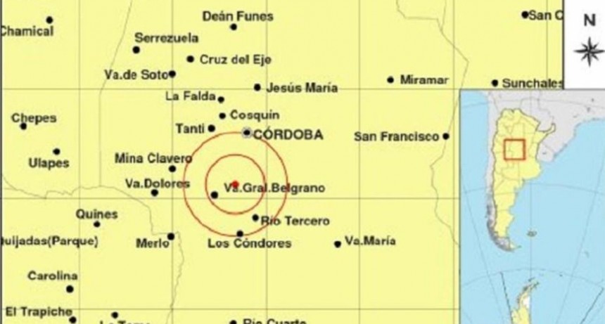 Córdoba tembló con epicentro en Calamuchita